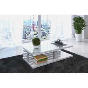 LEXO dizajnový konferencný stolík, biely lesk