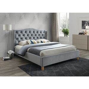 ASPENA VELVET manželská posteľ 140x200cm, šedá,dub
