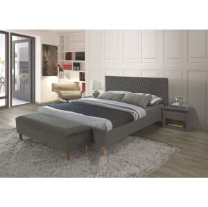 ZORRO čalúnená posteľ 180 x 200 cm, šedá, dub