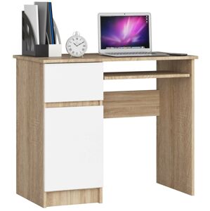 Dizajnový písací stôl PIXEL90L, dub Sonoma / biely