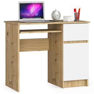 Dizajnový písací stôl PIXEL90P, dub Artisan / biela