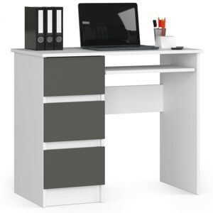 Moderný písací stôl PEGAS90L, biela / grafit