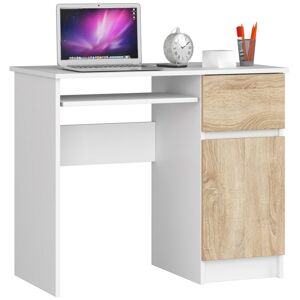 Dizajnový písací stôl PIXEL90P, biely / dub Sonoma