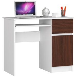 Dizajnový písací stôl PIXEL90P, biely / wenge