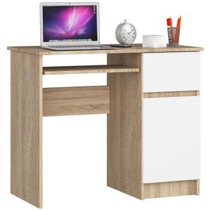 Dizajnový písací stôl PIXEL90P, dub Sonoma / biely