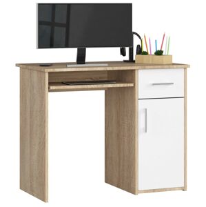 Dizajnový písací stôl MELANIA90, dub Sonoma / biely