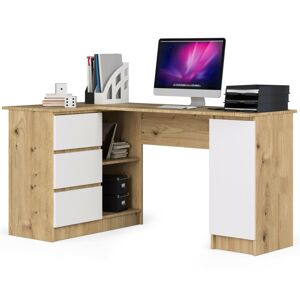 Dizajnový písací stôl ROMAN155L, dub Artisan / biely