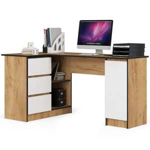Dizajnový písací stôl ROMAN155L, dub Craft biely