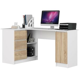 Moderný písací stôl SCYL155L, biely / dub Sonoma