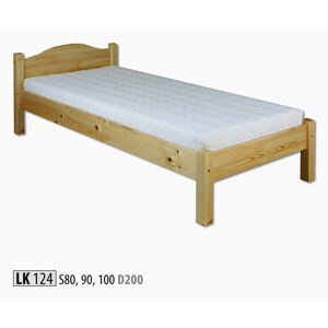LK124 posteľ - jednolôžko 80, prírodná borovica