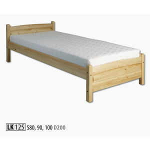 LK125 posteľ - jednolôžko 80, prírodná borovica
