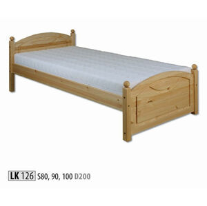 KL126 posteľ - jednolôžko 80, prírodná borovica