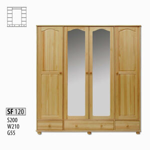 SF120 Šatná skriňa 4-dverová so zrkadlom