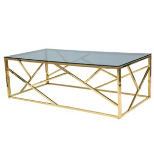 ESKADA A dizajnový konferenčný stolík 120x60 cm, zlatý/dymové sklo