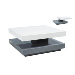 GALON dizajnový konferenčný stolík, biela/sivá