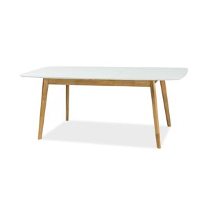 Byvajsnami SK, FELIS rozkladací jedálenský stôl, 150x90 cm, dub/biela