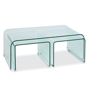 PRIMA A sklený konferenčný stolík z číreho skla