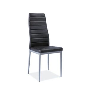 Moderná čalúnená stolička VERME, čierna/alumínium