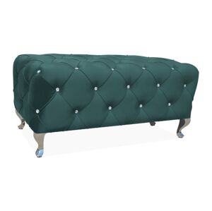 THES luxusná čalúnená taburetka - lavica, zelený bluvel 78