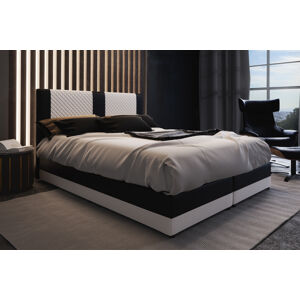 GUSTO čalúnená posteľ 160 biela/čierna