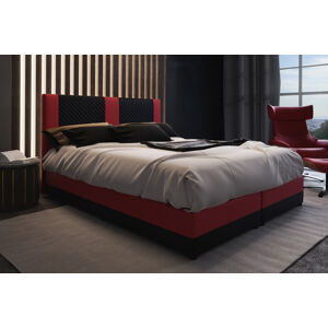 GUSTO čalúnená posteľ 160 čierna/červená