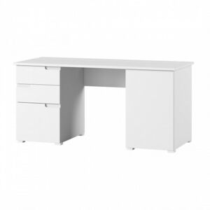 CELENE písací stôl 15 biela/biely lesk