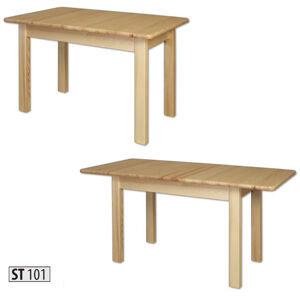 ST101 Jedálenský stôl rozkladací 155, prírodná borovica