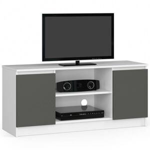 Moderný TV stolík ROMANA120, biely / grafit