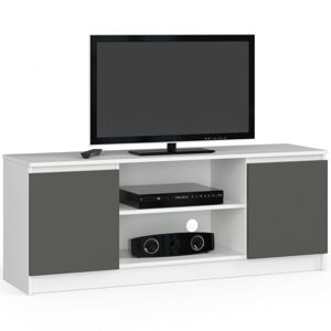 Dizajnový TV stolík ROMANA140, biely / grafit