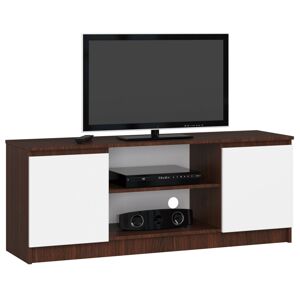 Dizajnový TV stolík ROMANA140, wenge/biely