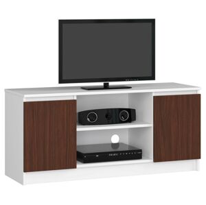 Moderný TV stolík ROMANA120, biely / wenge